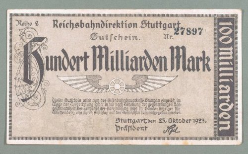 Reichsbahndirektion Stuttgart, 100 Milliarden, 1923